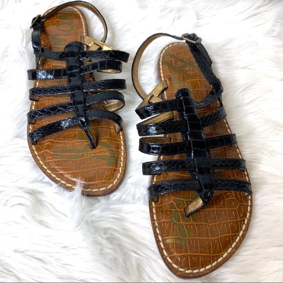 NEW Sam Edelman black Hamilton flat sandals - Picture 1 of 5